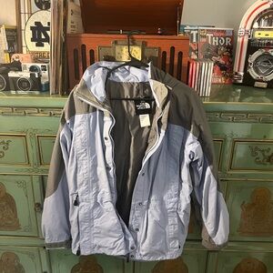 The North Face Sky Blue and Charcoal Jacket